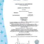 Certification Panelli Certification Lenor Colombia S.A.S