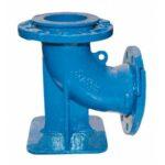 COUDE 90° A BRIDE A PATIN EN FONTE